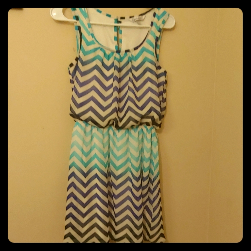 Multi Blue Colored Sun Dress